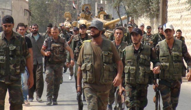 Syrian army push against intruding insurgents persists