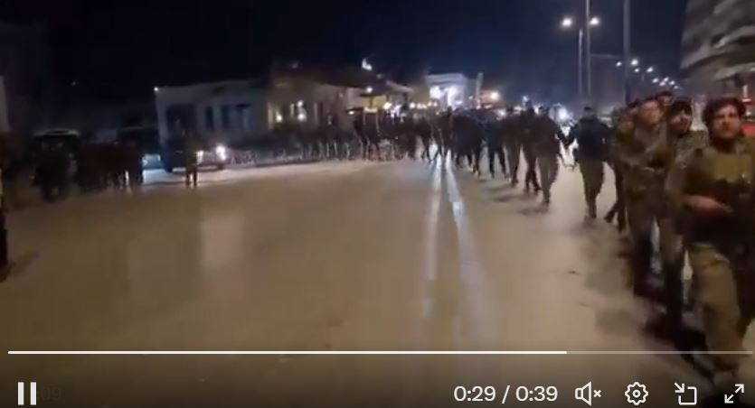 Syrian sources: A march by the 60th Division of the Syrian Arab Army in Aleppo moments ago, chanting: