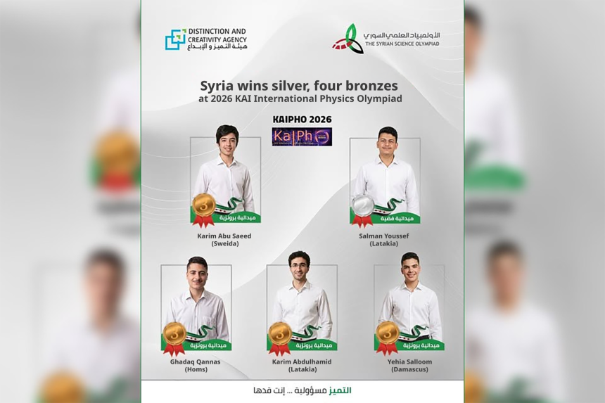 Syria wins silver, four bronzes at 2026 KAI International Physics Olympiad