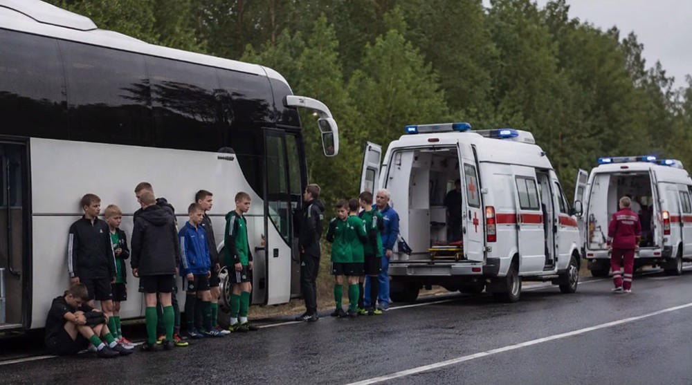 One killed, 6 injured in Ukraine drone strike on bus carrying Belarusian youth football team in Russia