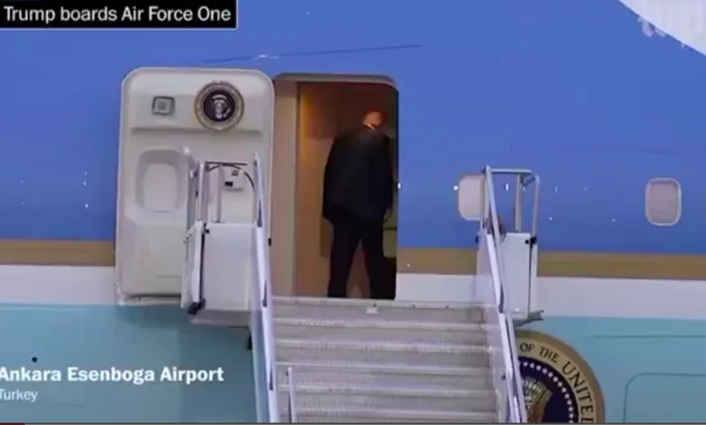 WATCH: Coward Trump Secretly Transferred in Catering Vehicle to Military Aircraft in Turkey Amid Iranian Missile Threat
