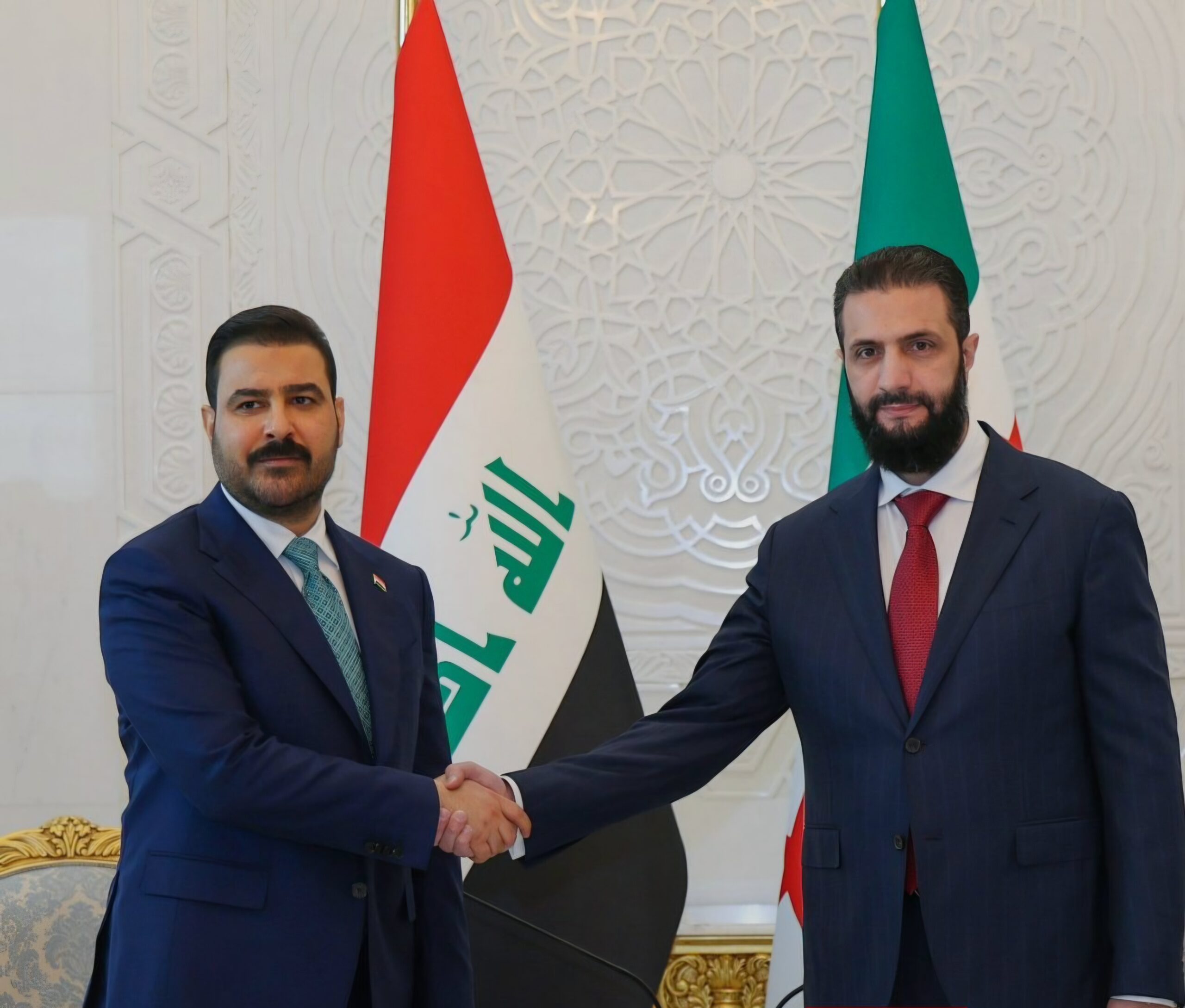 📌 Syrian President Ahmad al-Sharaa received Iraqi Prime Minister Ali al-Zaidi and his accompanying high-level delegation at the People’s Palace in Damascus.